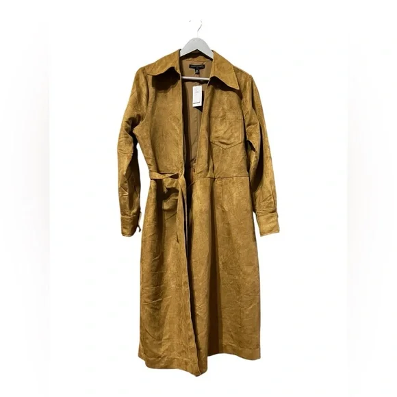 Banana Republic Vegan Suede Trench Coat – Size 10 - Picture 2 of 5